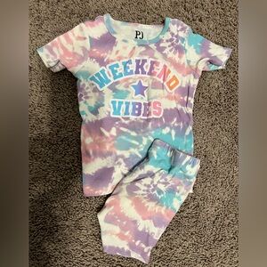 PJ Kids Weekend Vibes Tie-Dye Pajama Set